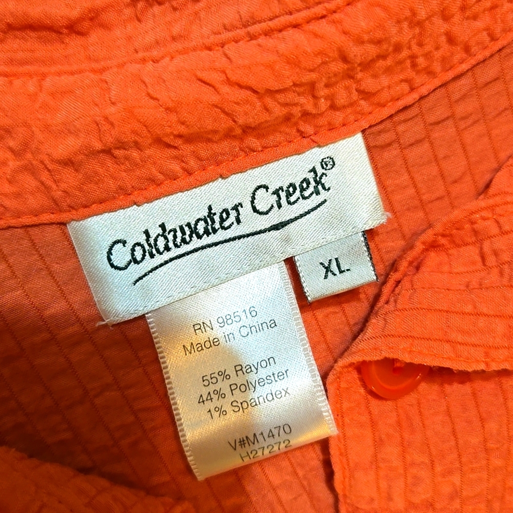 Coldwater Creek Relaxed Peach 3/4 Sleeve Blouse - Picture 3 of 3